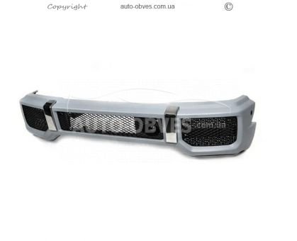 Передній бампер Mercedes G сlass w463 1990-2018 - type: amg G63, G65 в зборі G63 хромована сітка фото 0