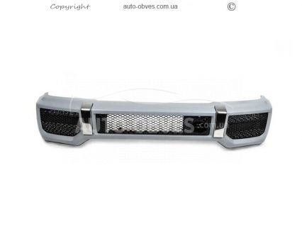 Передній бампер Mercedes G сlass w463 1990-2018 - type: amg G63, G65 в зборі G63 хромована сітка фото 3
