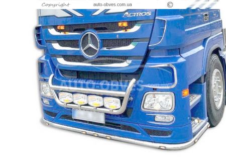 Front bumper protection Mercedes Actros MP3 - additional service: installation of diodes фото 2