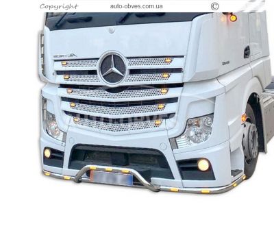 Защита переднего бампера Mercedes Actros MP4 - доп услуга: установка диодов - тип: v2 фото 0