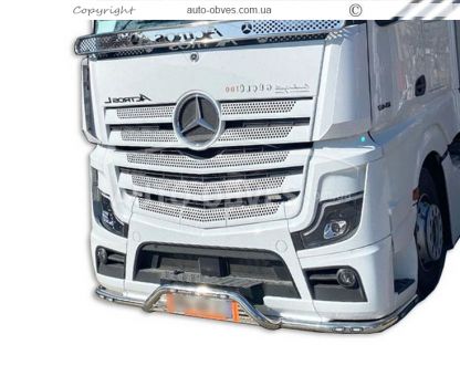 Защита переднего бампера Mercedes Actros MP4 - доп услуга: установка диодов - тип: v2 фото 2