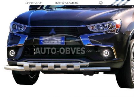 Bumper protection Mitsubishi ASX 2017-2020 - type: model with plates фото 0