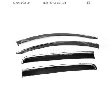 Fiat Fullback window deflectors - type: with chrome 4 pcs фото 1
