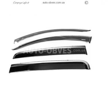 Fiat Fullback window deflectors - type: with chrome 4 pcs фото 0