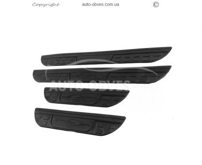 Door sill plates Mitsubishi Outlander 2015-2020 - type: abs black mat photo 0