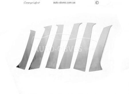 Pads for door pillar moldings Hyundai Santa Fe 2006-2012 stainless steel фото 0