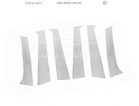 Pads for door pillar moldings Hyundai Santa Fe 2006-2012 stainless steel фото 1