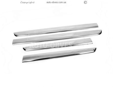 Covers for door moldings Fiat Doblo 2015-… 4 pcs wide, stainless steel фото 0