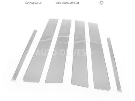 Накладки на молдинги дверных стоек Skoda Octavia A7 нержавейка фото 1