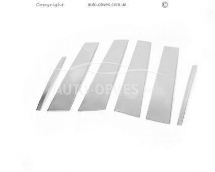 Накладки на молдинги дверних стійок Kia Sportage - тип: нержавіюча сталь 6 елементів фото 0