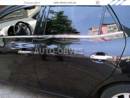 External edging of glass Toyota Auris stainless steel 4 pcs фото 3