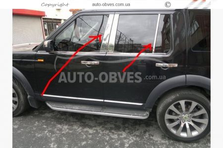 Land Rover Discovery 4 door pillar moldings stainless steel 6 elements фото 2