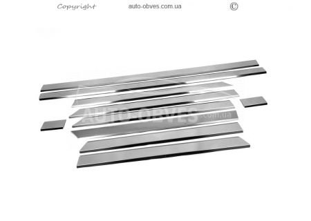 Pads for door moldings Volkswagen Crafter 2011-2016 stainless steel, long base фото 1