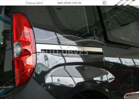 Накладки на молдинг сдвижной двери Fiat Doblo, нержавейка 2 шт фото 2