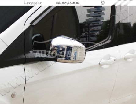 Накладки на зеркала Ford Courier 2017-... abs пластик+хром фото 6