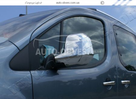 Covers for mirrors Peugeot Partner 2015-… stainless steel фото 3