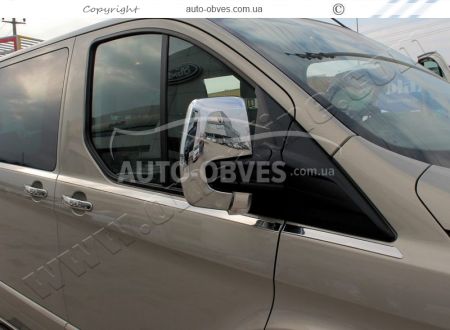 Covers for mirrors Ford Custom 2013-2020 abs plastic + chrome фото 3