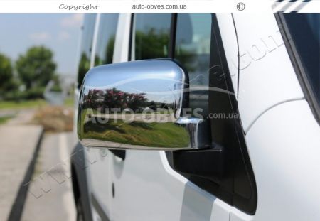 Хромированные накладки на зеркала Ford Connect 2009-2014, abs хром фото 3