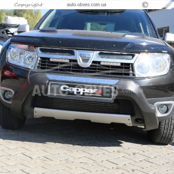 Накладка на передній бампер Renault Duster 2010-2017 - тип: abs, сіра фото 2