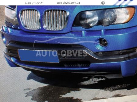 Накладка на передній бампер BMW X5 E53 1999-2004 - тип: дорестайл під фарбування фото 3