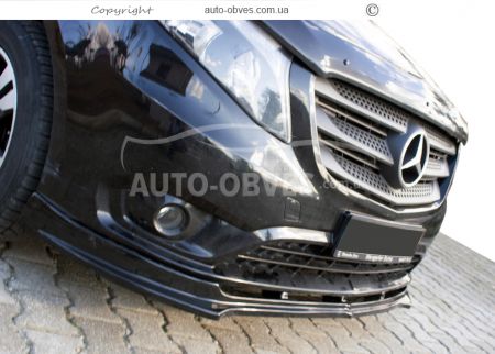 Накладка на передний бампер Mercedes Vito, w447 2014-... - тип: черная lip фото 2