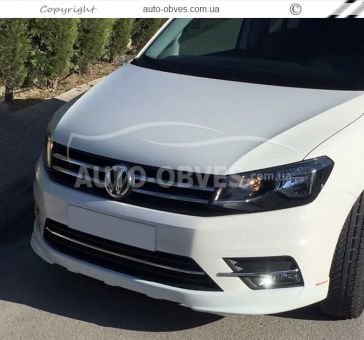 Накладка на передній бампер Volkswagen Caddy 2015-2020 - тип: під фарбування фото 3