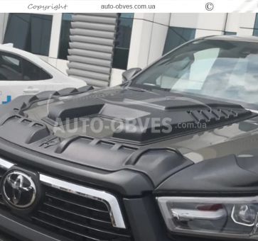 Накладка на капот Toyota Hilux 2015-... - тип: abs v2 фото 4