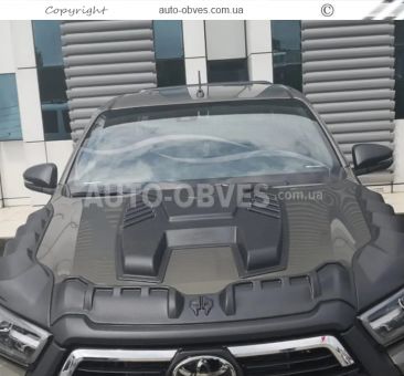 Накладка на капот Toyota Hilux 2015-... - тип: abs v2 фото 3