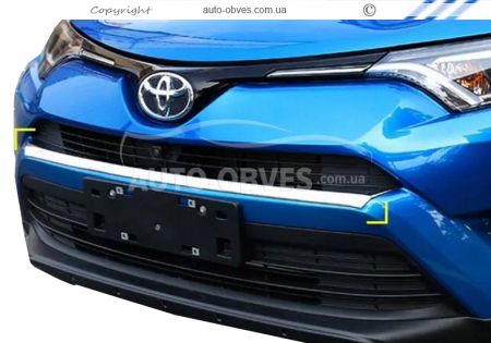 Накладка на передній бампер Toyota Rav4 2016-2019 - тип: пласт фото 1