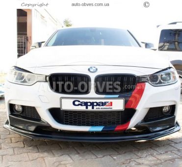 Cover on the front bumper BMW 3 series F30, 31, 34 2012-2019 - type: black lip фото 3