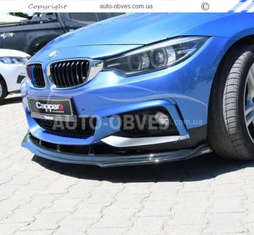 Cover on the front bumper BMW 4 series F32 - type: black lip фото 2