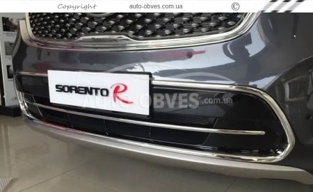 Cover on the grille of the front bumper Kia Sorento 2015-2020 - type: plastic фото 4