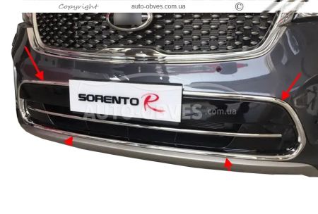 Cover on the grille of the front bumper Kia Sorento 2015-2020 - type: plastic фото 2