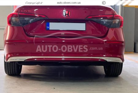 Накладка на задній бампер Honda Civic 2021-... - тип: sedan нержавійка фото 4