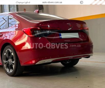 Накладка на задній бампер Honda Civic 2021-... - тип: sedan нержавійка фото 3