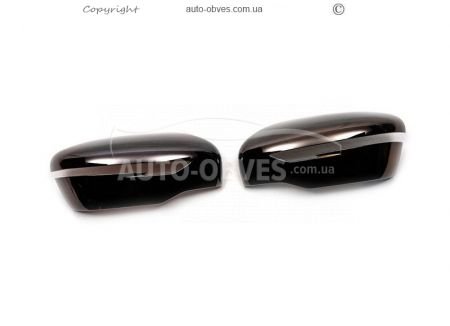 Накладки на дзеркала чорний хром Nissan Juke 2014-2019 фото 1