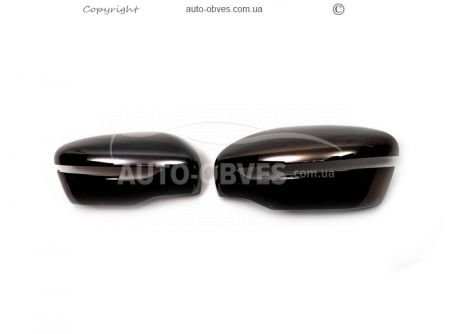 Накладки на дзеркала чорний хром Nissan Juke 2014-2019 фото 0
