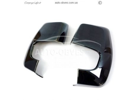 Накладки на дзеркала чорний хром Ford Custom 2013-... фото 0