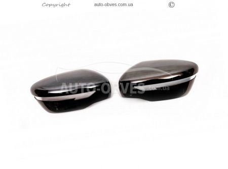 Overlays for mirrors black chrome Nissan Qashqai 2014-2021 фото 1