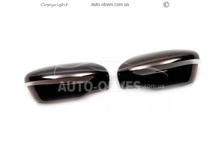Overlays for mirrors black chrome Nissan X-trail T32 фото 1