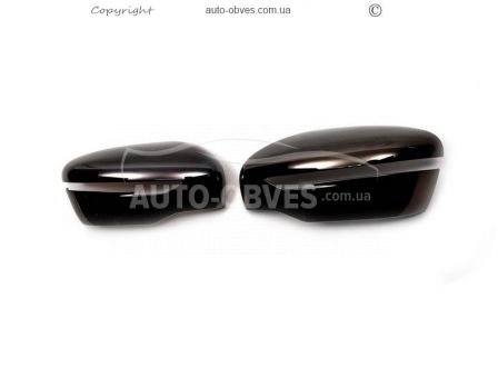 Overlays for mirrors black chrome Nissan X-trail T32 фото 0