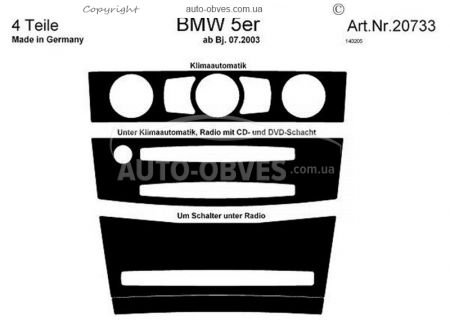 Panel decor BMW 5 series E60, 61 2003-2010 - type: stickers фото 0