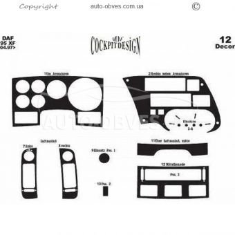 Декор на панель DAF XF euro 3 1997-2002 - тип: наклейки фото 1