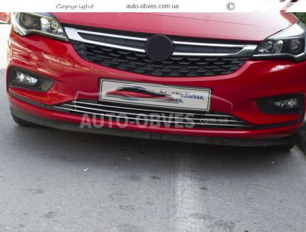 Накладки на передний бампер Opel Astra K фото 2