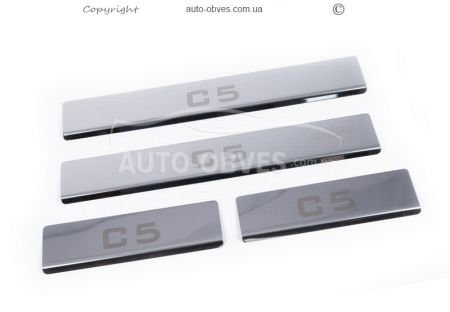 Door sills Citroen C5 stainless steel 4 pcs фото 1