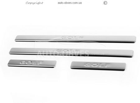 Interior door sills Volkswagen Golf VI 4 pcs on paintwork фото 0