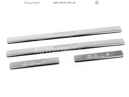 Interior door sills Volkswagen Golf VI 4 pcs on paintwork фото 1