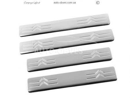 Накладки на дверні пороги Citroen C4 - тип: нержавійка фото 1