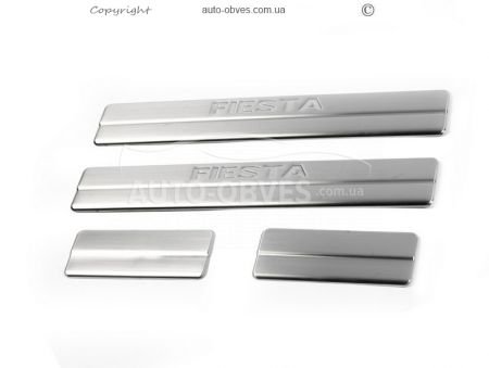 Door sills Ford Fiesta 4 pcs, stainless steel фото 0