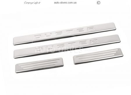 Door sills Renault Duster, stainless steel 4 pcs фото 1